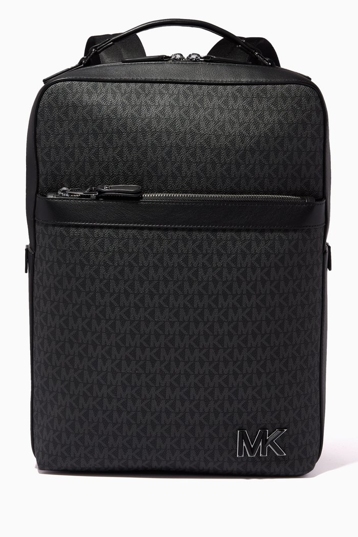 Hudson Business Backpack in Logo Canvas, Black