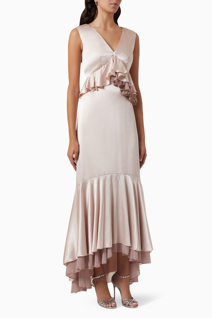 

Sleeveless Peplum Dress, Pink