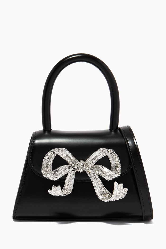 

The Micro Bow Bag in Leather, Black