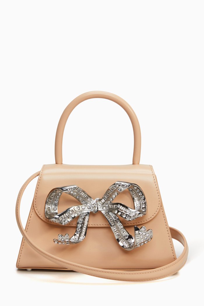 

The Bow Mini Bag in Smooth Leather, Neutral