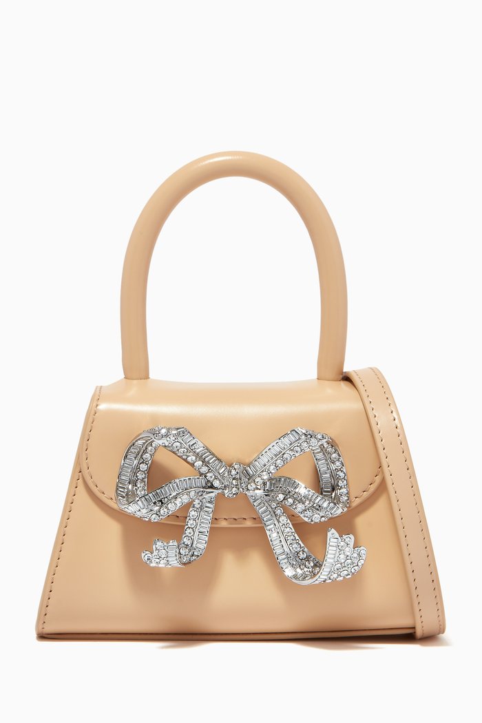 The Bow Micro Bag in Leather, Neutral