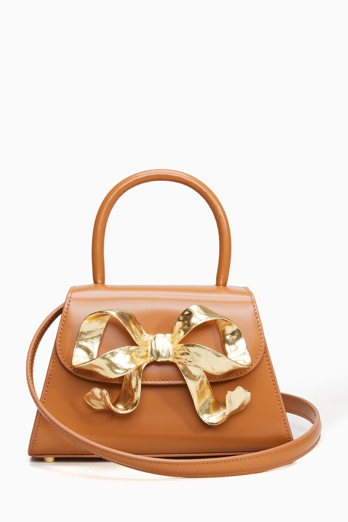 

The Bow Mini Bag in Smooth Leather, Brown