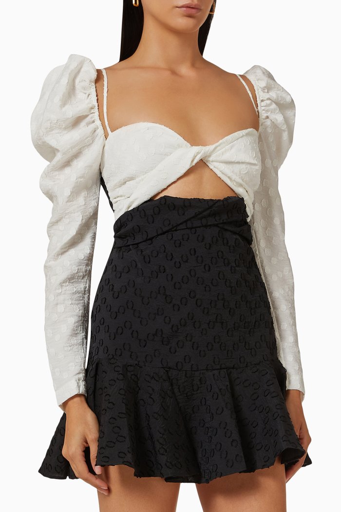

Amber Cut-out Mini Dress in Viscose, White