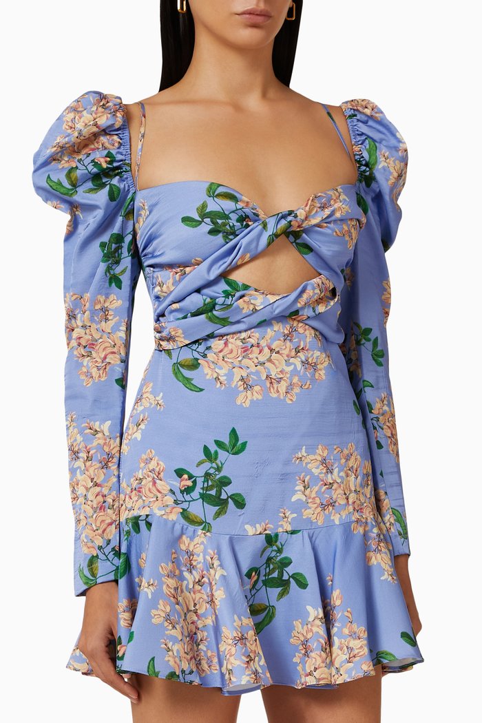 

Amber Cut-out Mini Dress in Viscose-blend, Blue