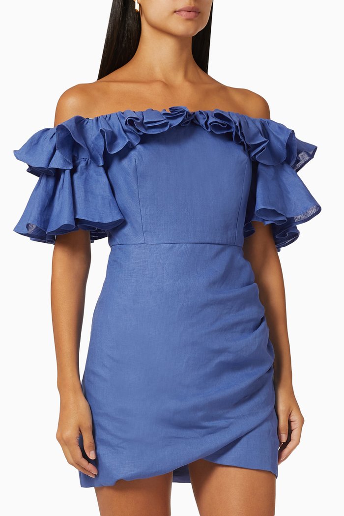 

Colby Mini Dress in EcoVero-viscose, Blue