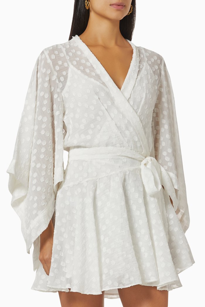 

Tanya Ruffled Mini Dress in Viscose, White
