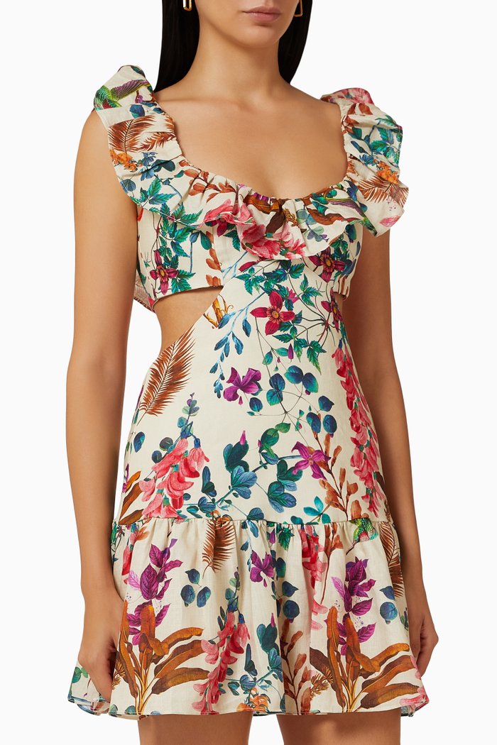 

Aria Cut-out Mini Dress in Cotton, Multicolour
