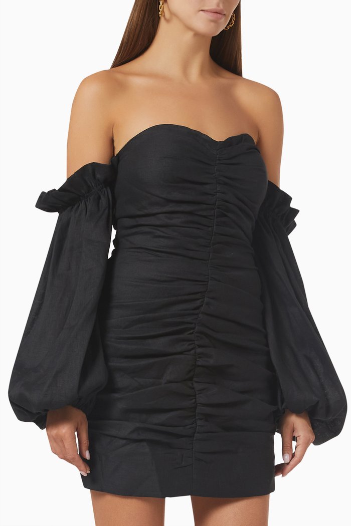 

Camelia Ruched Dress, Black