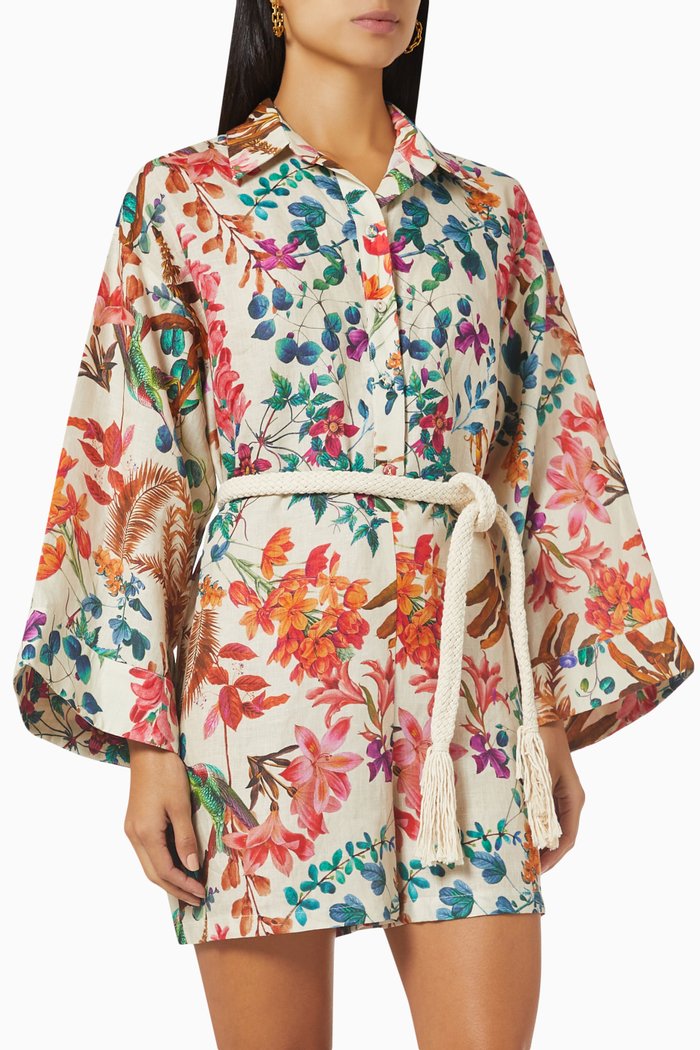 

Elsa Floral-print Romper in Viscose, Multicolour