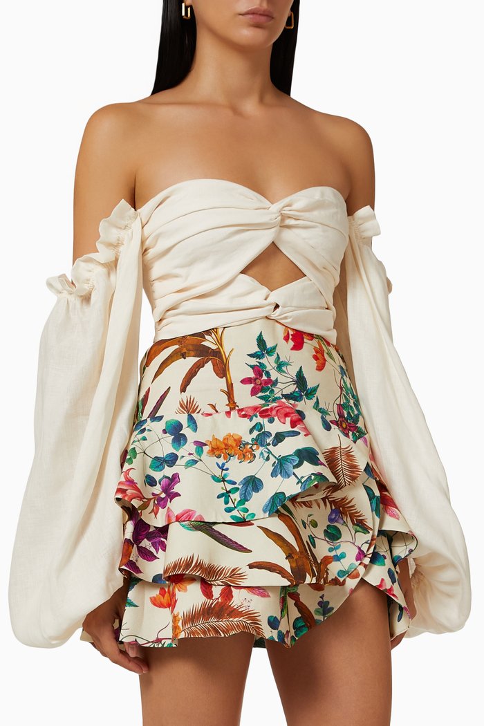 

Vanessa Off-shoulder Blouse in Lace, White