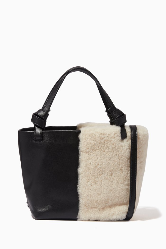 

Ida Tote Bag in Leather & Shearling, Multicolour