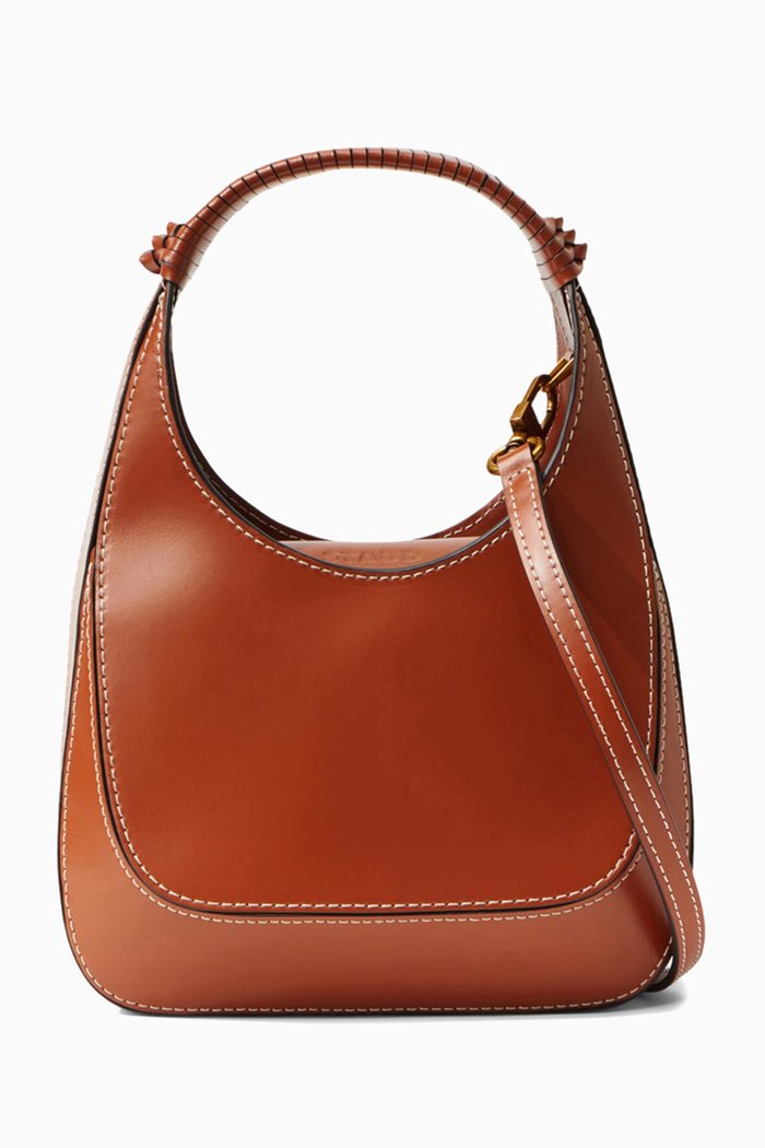 

Mick Top Handle Bag in Leather, Brown
