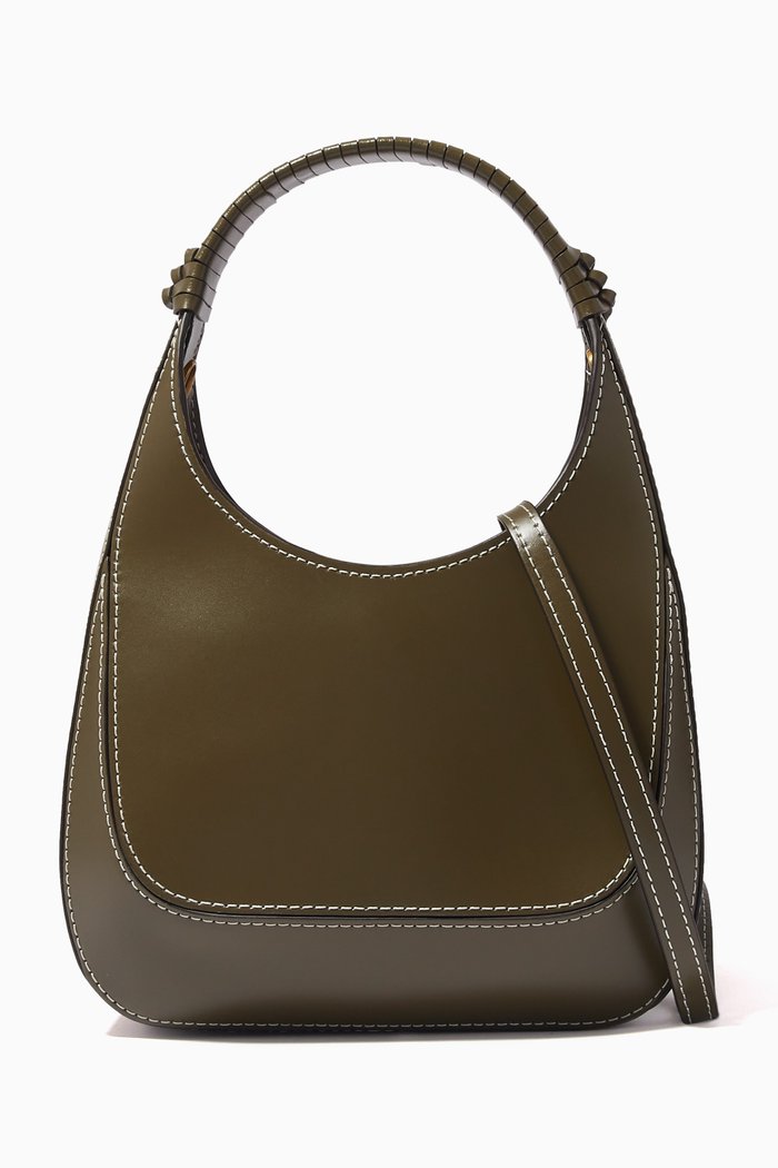 Mick Top Handle Bag in Leather, Green