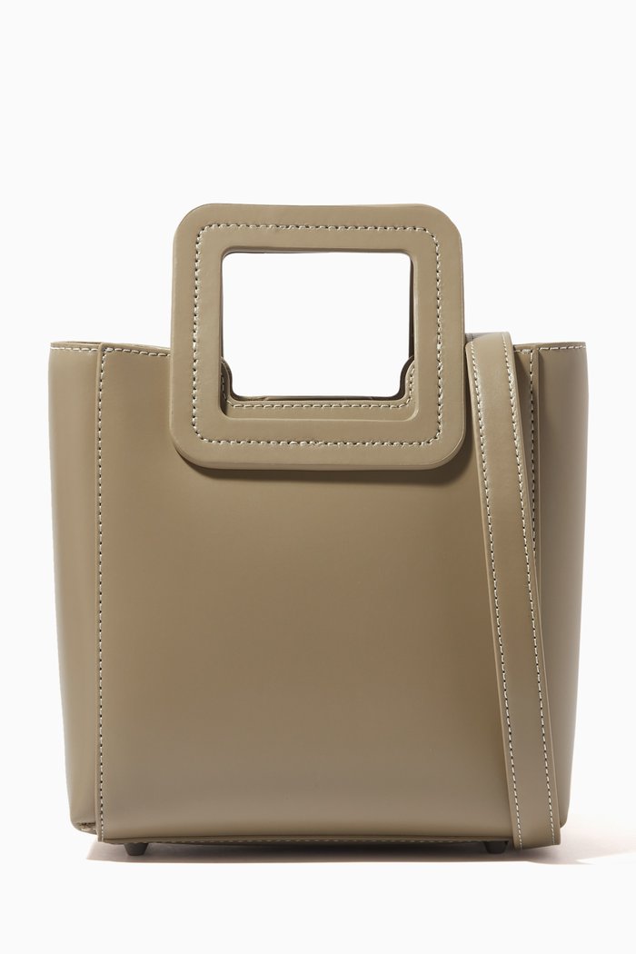 Mini Shirley Bag in Calfskin, Neutral