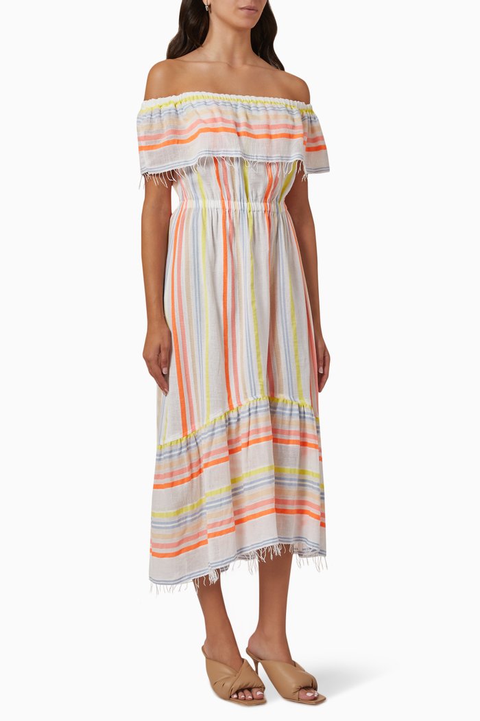 

Tirunesh Beach Midi Dress in Cotton, Multicolour