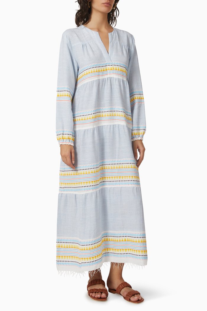 

Kiteli Maxi Dress in Cotton, Blue