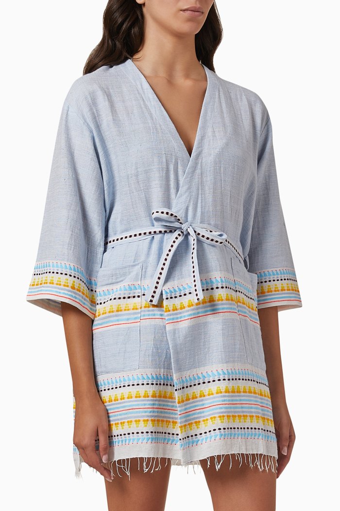 Kiteli Mini Robe in Cotton, Blue