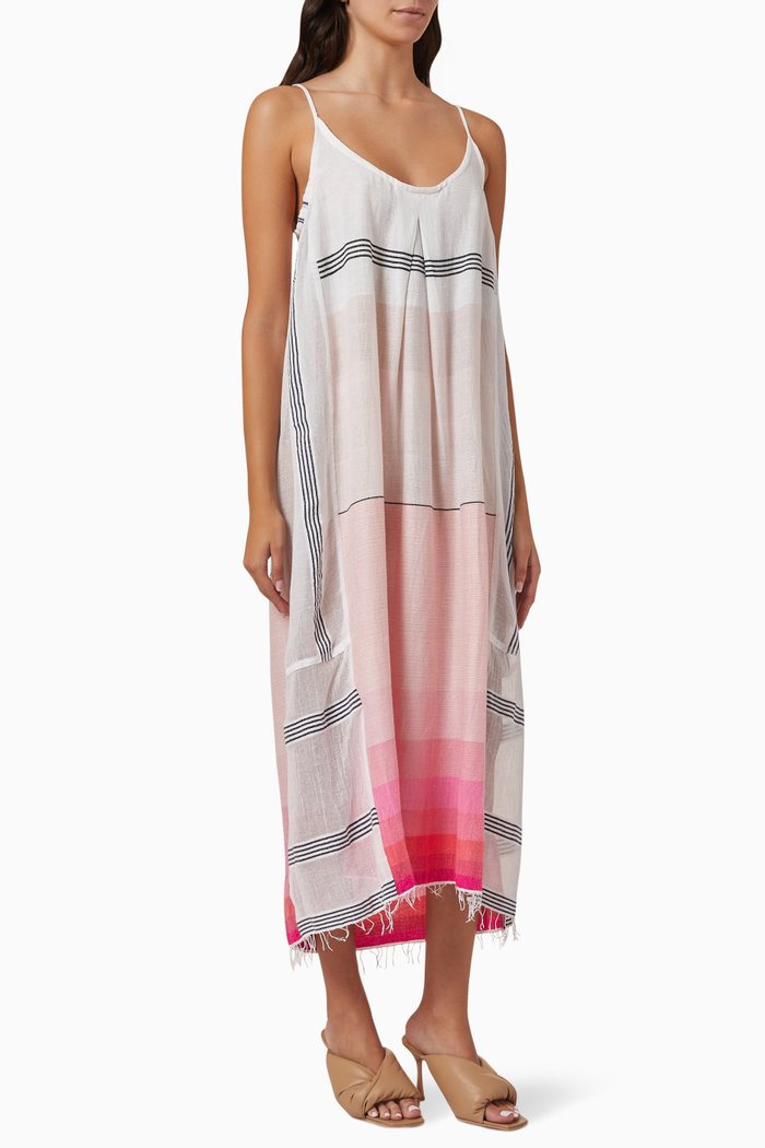 

Zena Slip Midi Dress in Cotton, Pink