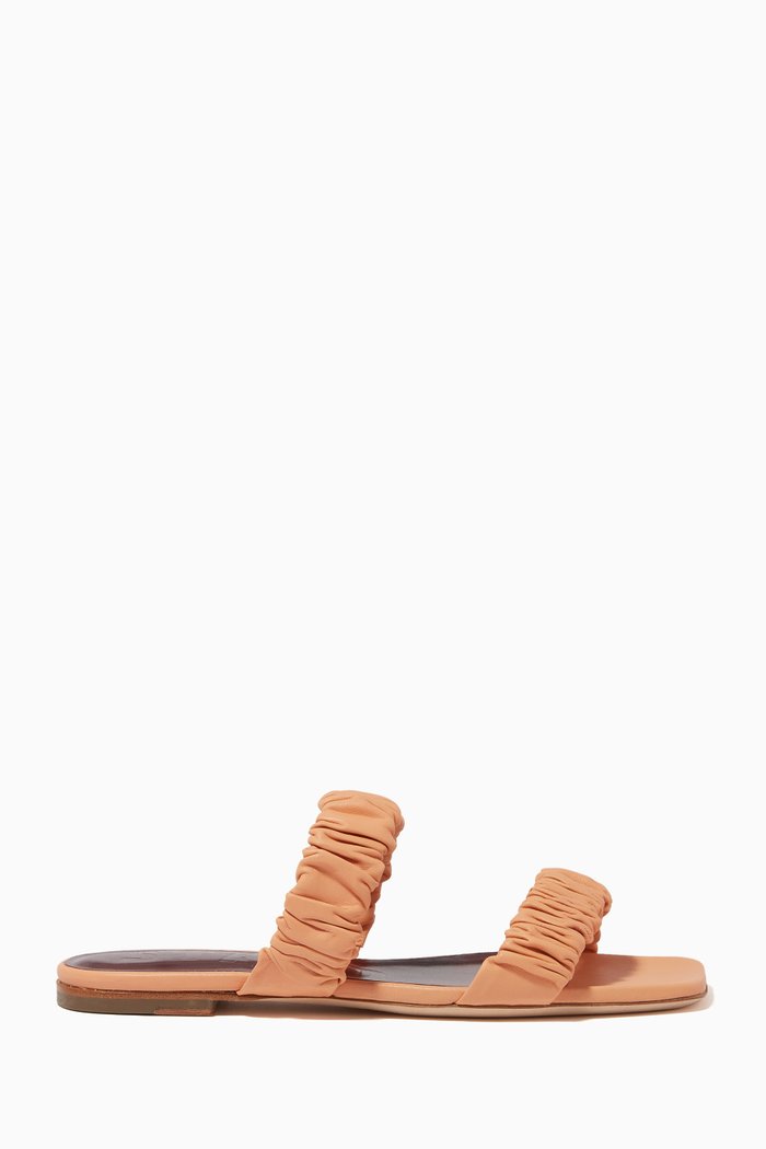 

Maya Ruched Sandals in Nappa, Pink