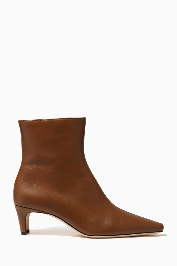 Wally Ankle Boots in Leather, Brown