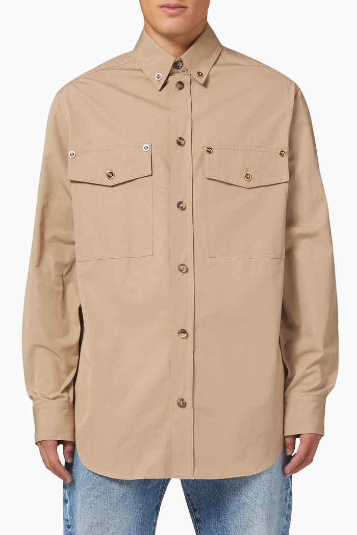

Medusa Greca Shirt in Cotton, Neutral