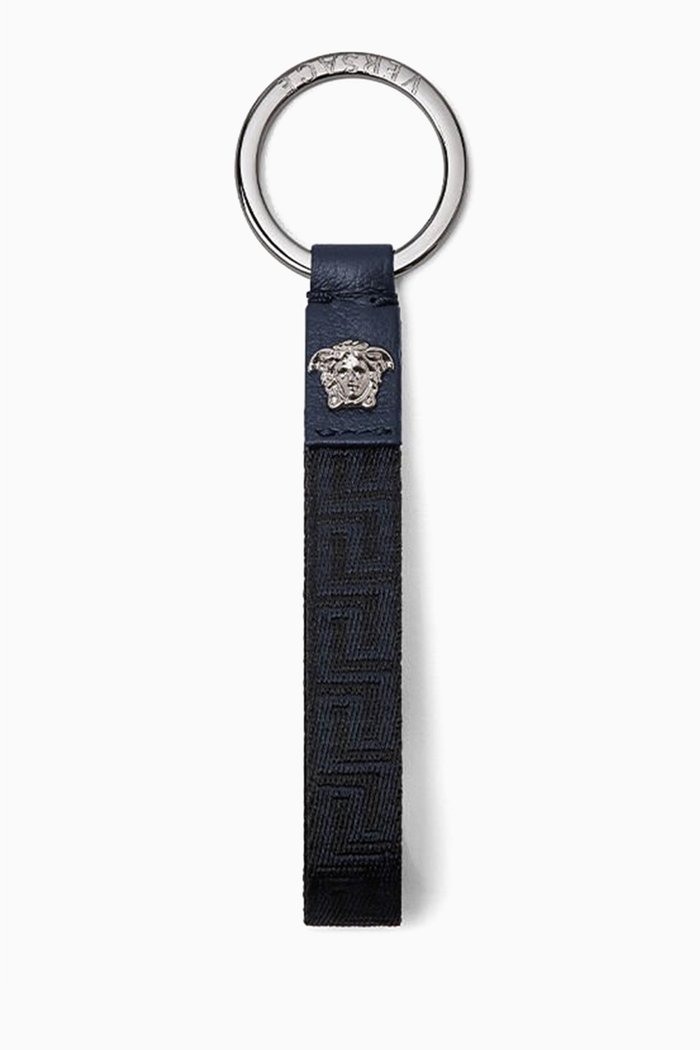

Greca Key Chain in Ribbon, Black