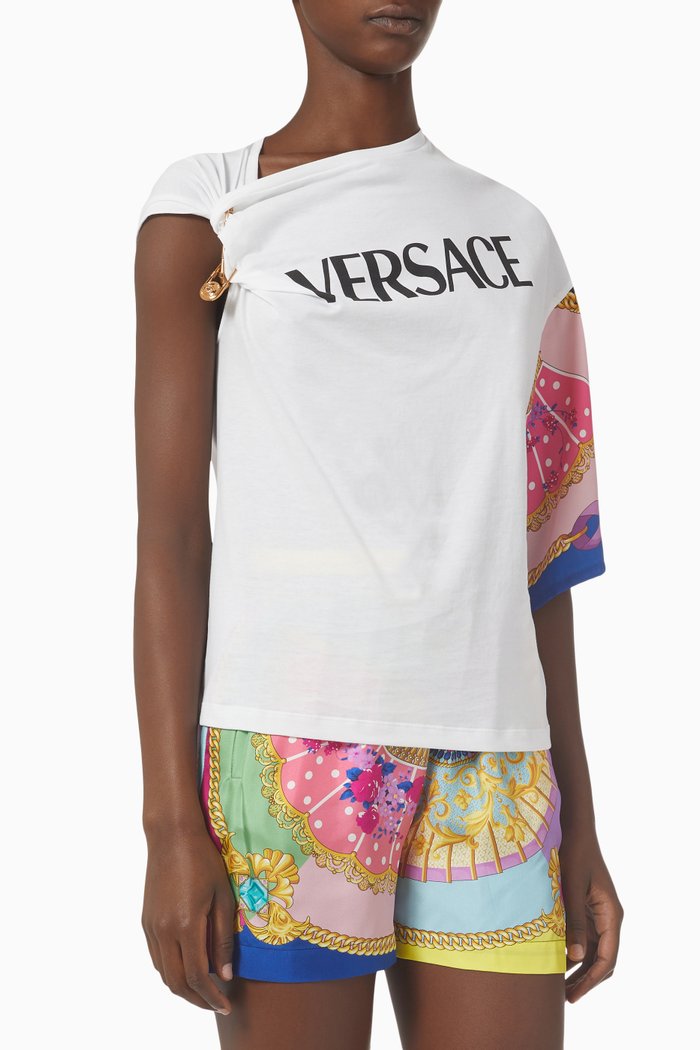 

Safety Pin I Ventagli T-shirt in Cotton, White
