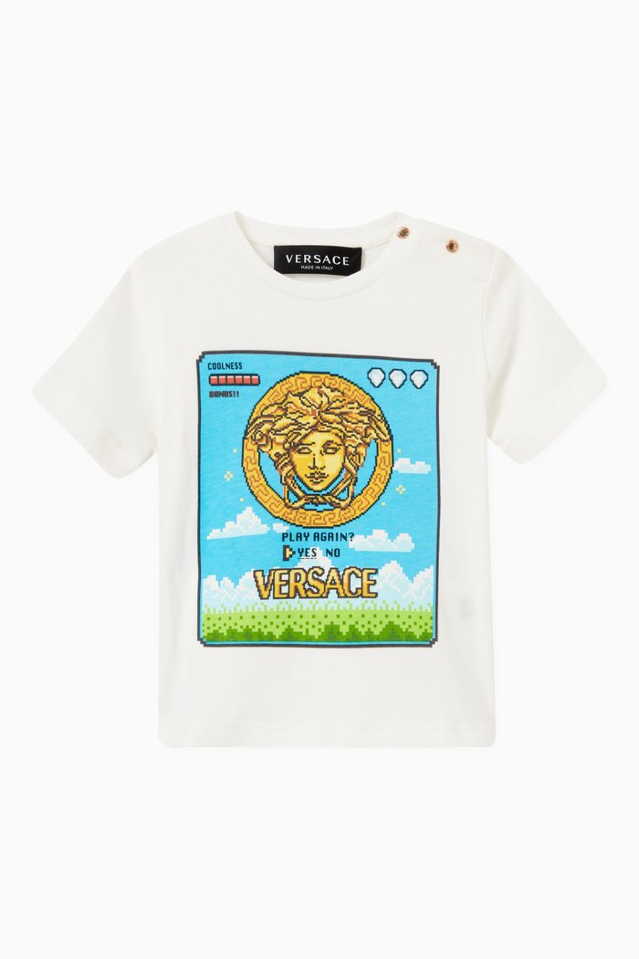 

Video Game Medusa T-shirt in Organic Cotton, White