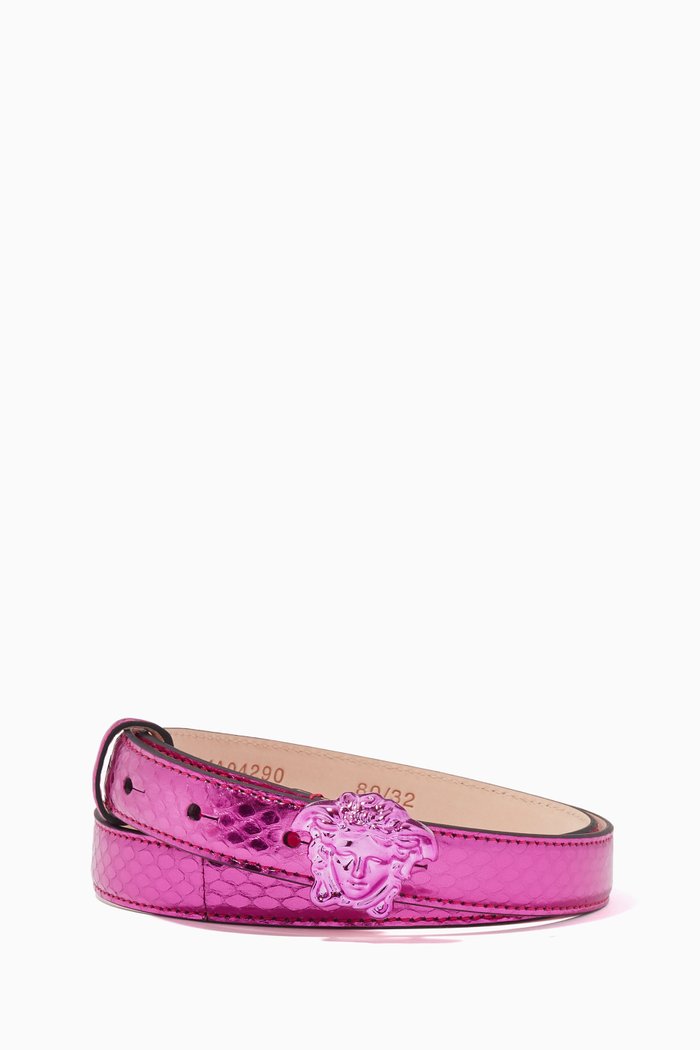 

La Medusa Belt in Leather, Pink