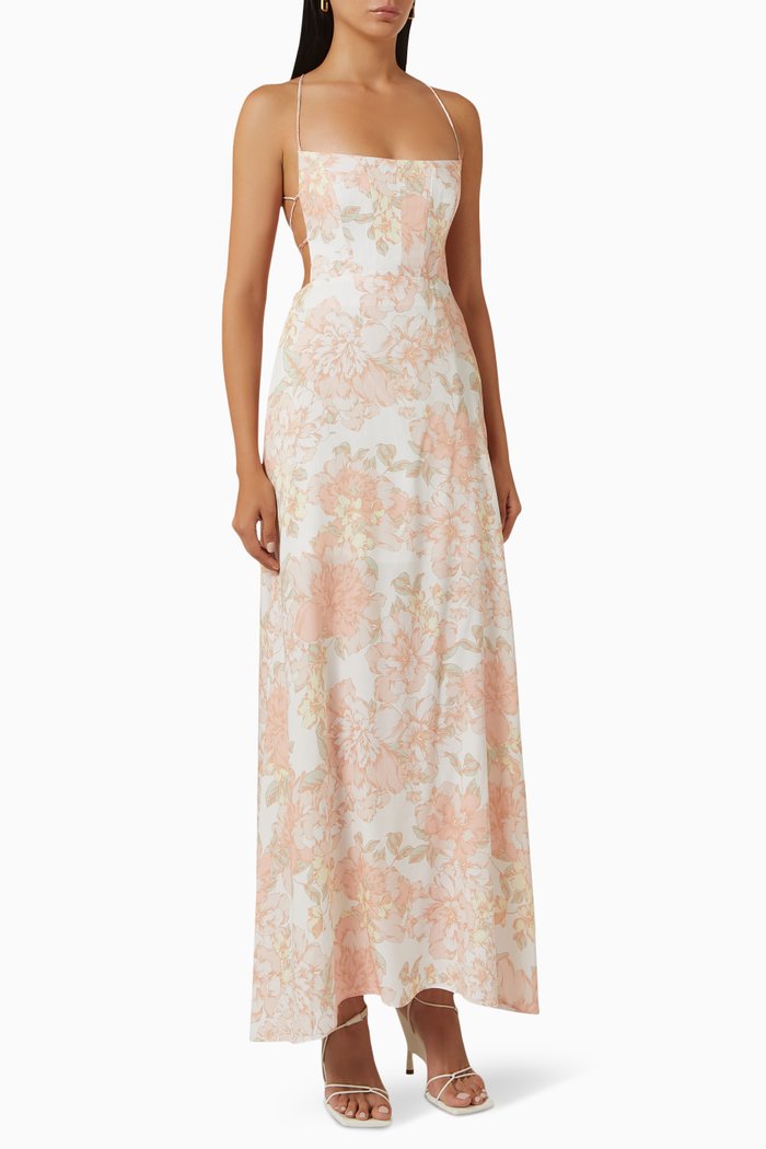 Isola Maxi Dress in Rayon, Pink