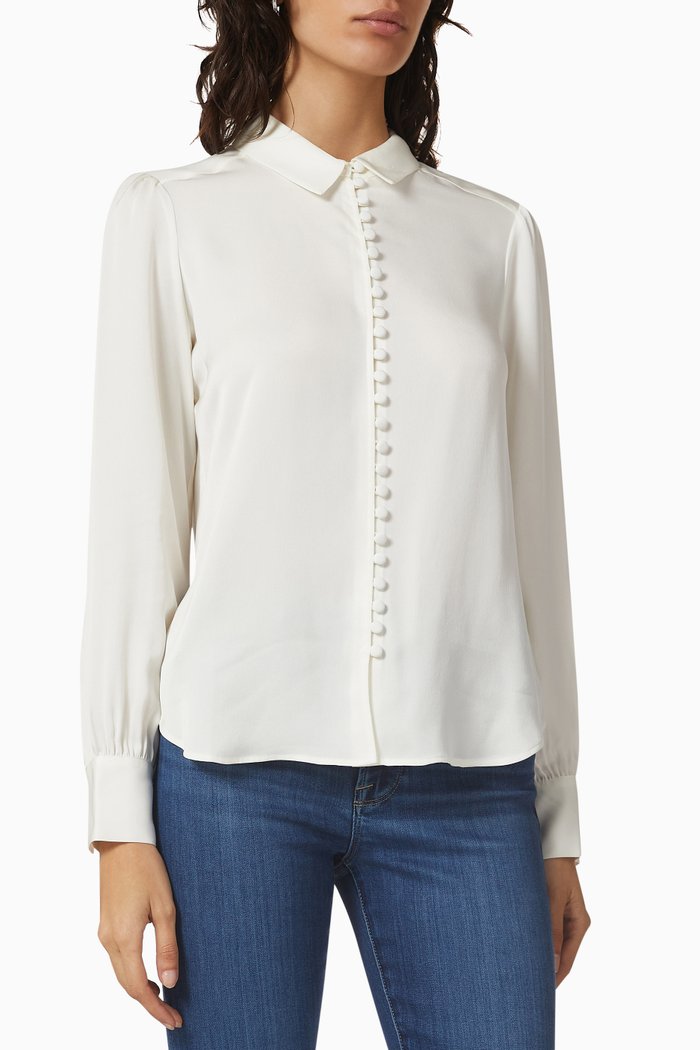 

Victorian Button-up Blouse, White