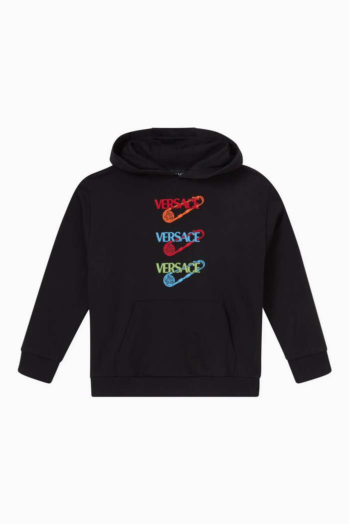 

Safety Pin Logo Sweatshirt in Cotton, Black