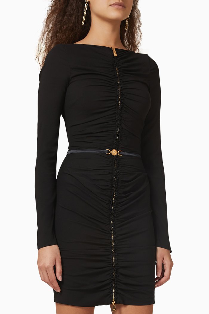 Medusa Mini Dress in Viscose, Black