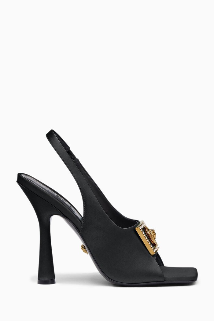 

Medusa 110 Crystal Sandals in Satin, Black