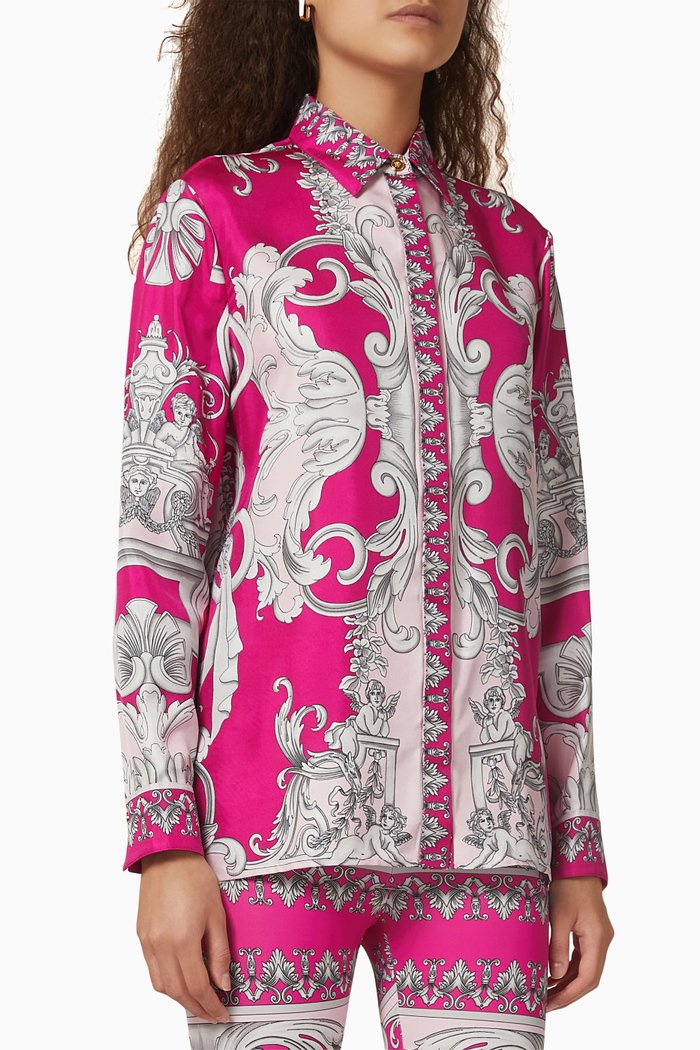 

Baroque Shirt in Silk Twill, Pink