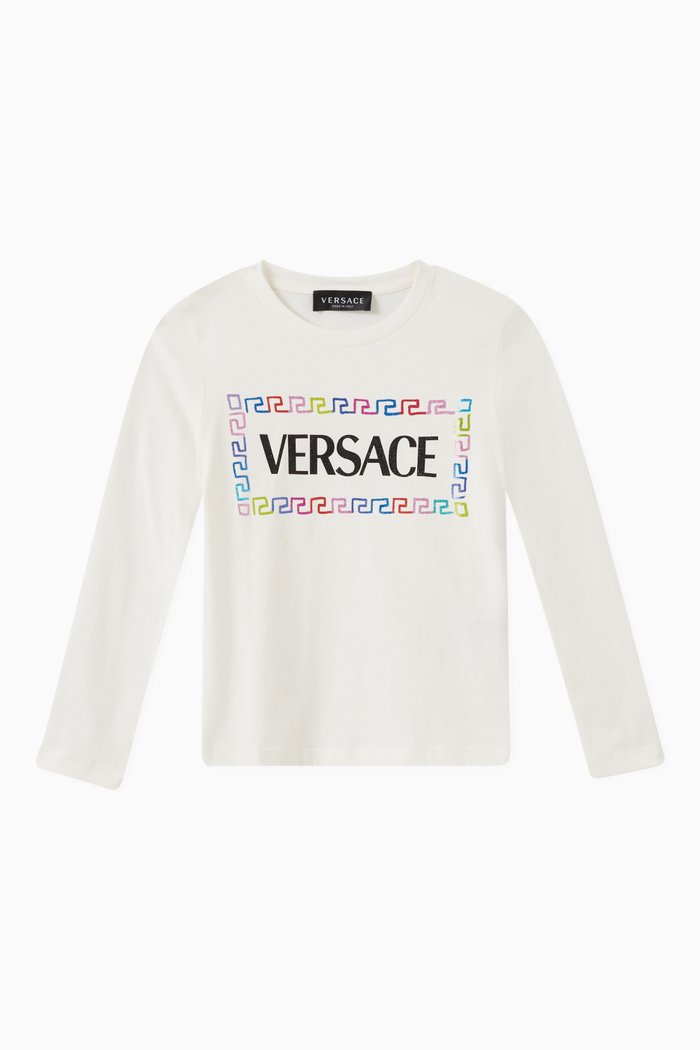 

Logo Long-sleeved T-shirt in Cotton, White