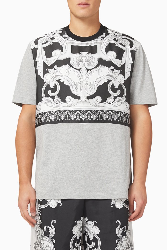 

Baroque Insert T-shirt in Cotton Jersey, Grey