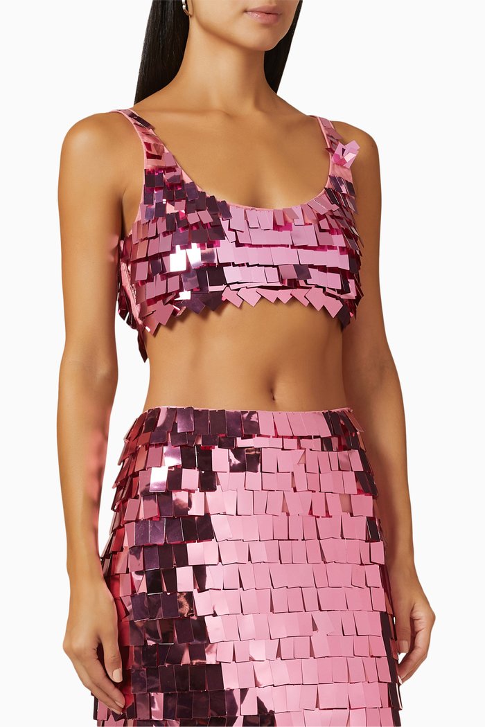 

Ronette Top in Sequins, Pink
