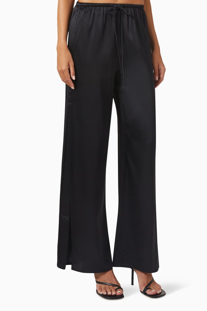 

Cinched Pants in Silk, Black