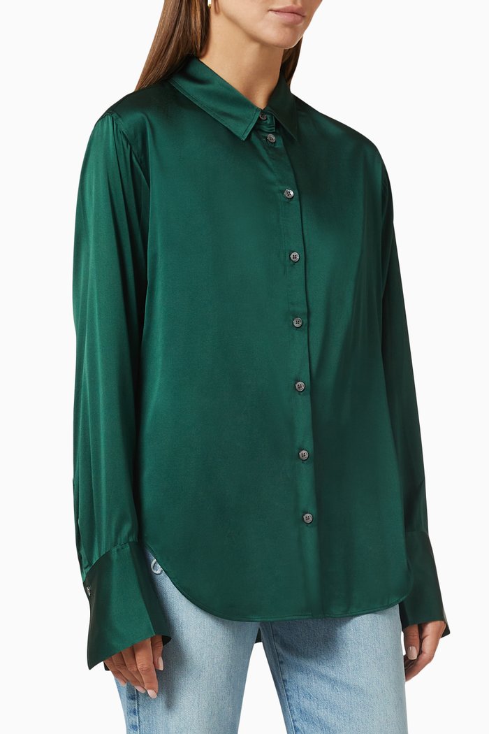 The Standard Shirt in Silk, Green