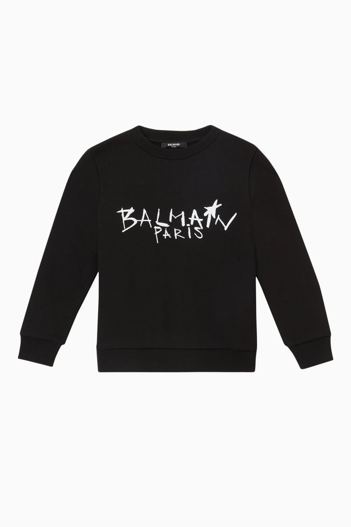 

Logo Print Sweatshirt in Cotton, Black