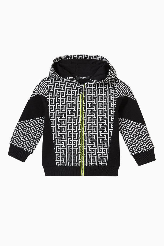 

Logo Monogram Hoodie in Cotton, Black