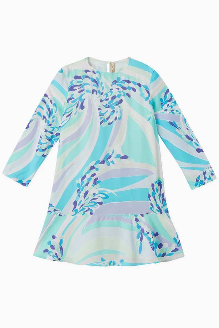 

Lily-print Dress in Soft-cupro, Blue