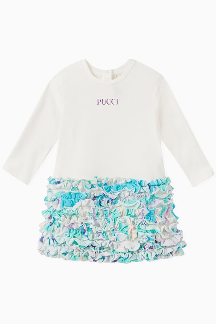 Lilly Logo Dress in Cotton, White