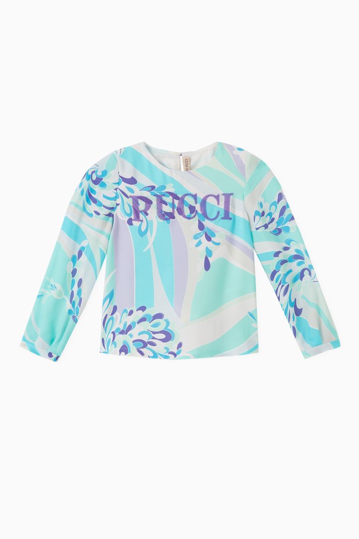 

Abstract Logo Top in Cotton, Blue