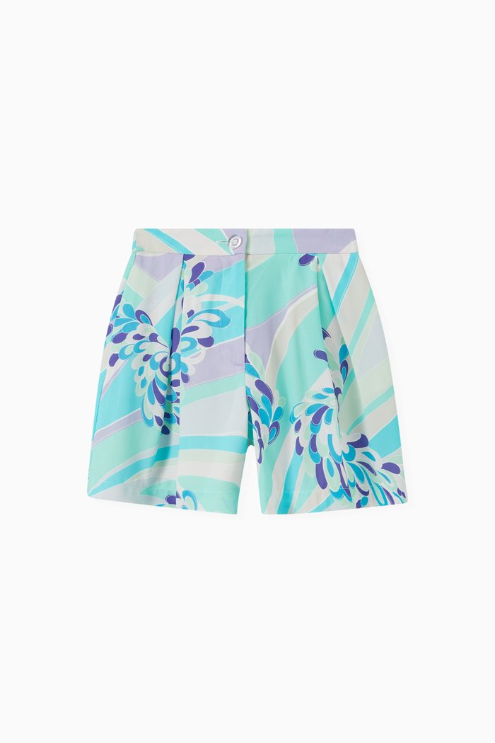 

Lily Print Shorts in Cotton, Blue
