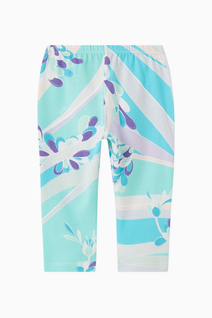 

Abstract Leggings in Cotton, Blue