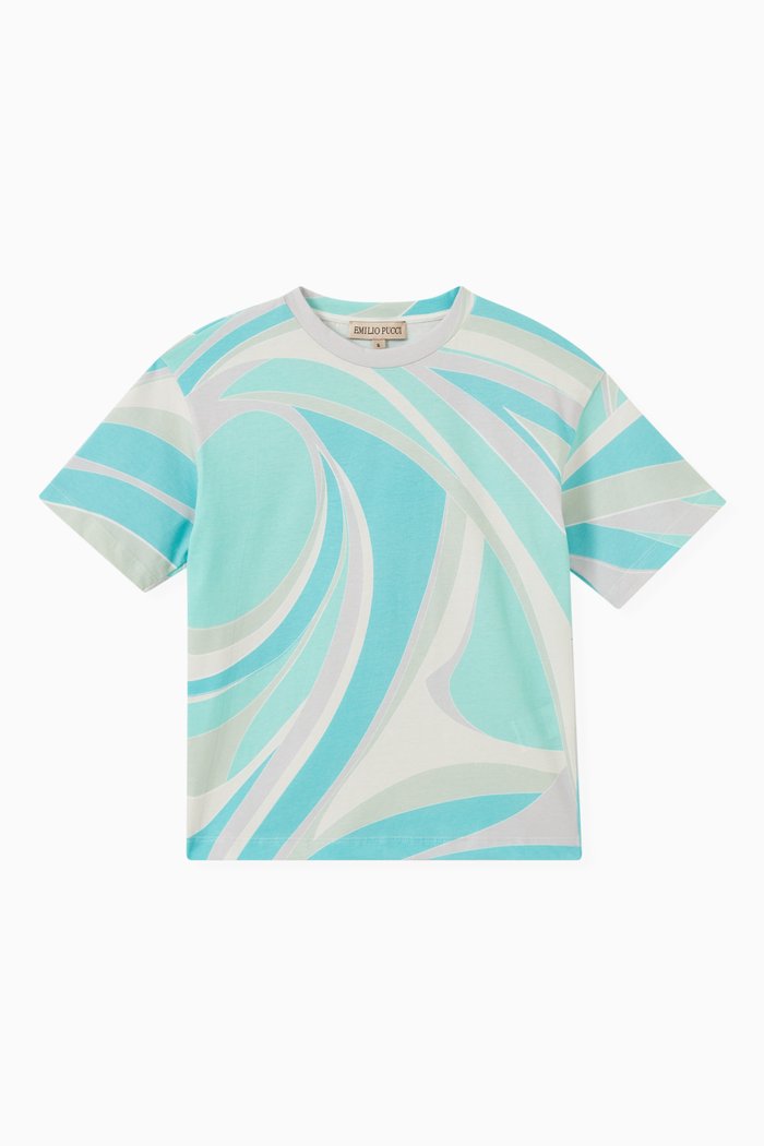 

Lily Print T-shirt in Jersey, Blue