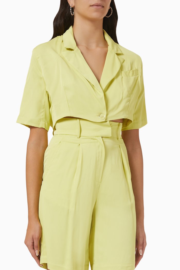 

Crop Jacket in Stretch-viscose, Green