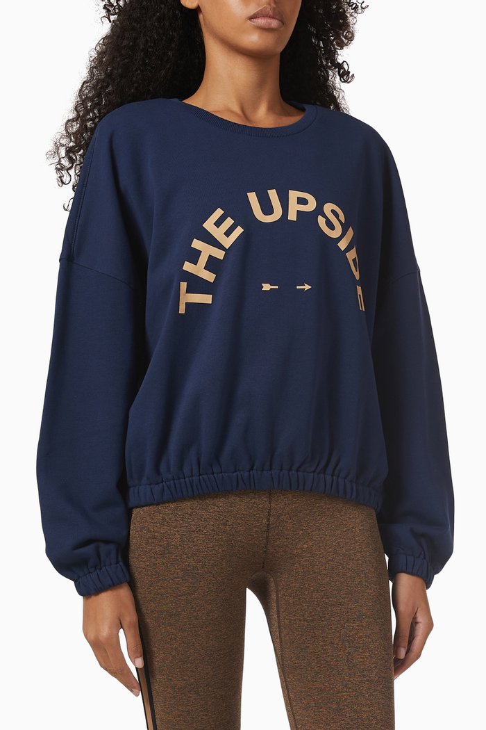 

Escapade Montana Crew Sweatshirt in Organic Cotton Loopback Fabric, Blue